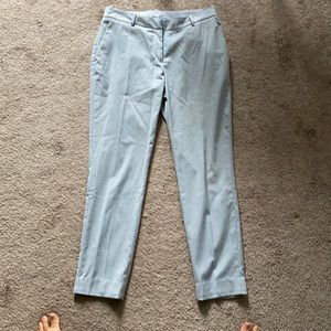 Light grey slim ankle cut work slacks